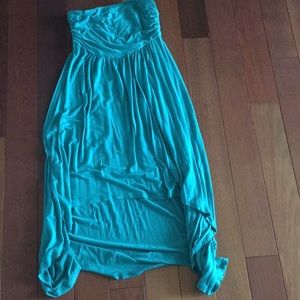 High low strapless sundress